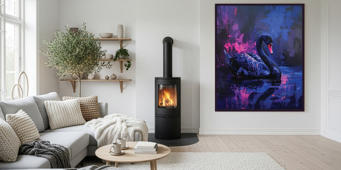Anastasia... Swan Wall Art: The Bold Framed Canvas Piece Your Home Has Been Missing