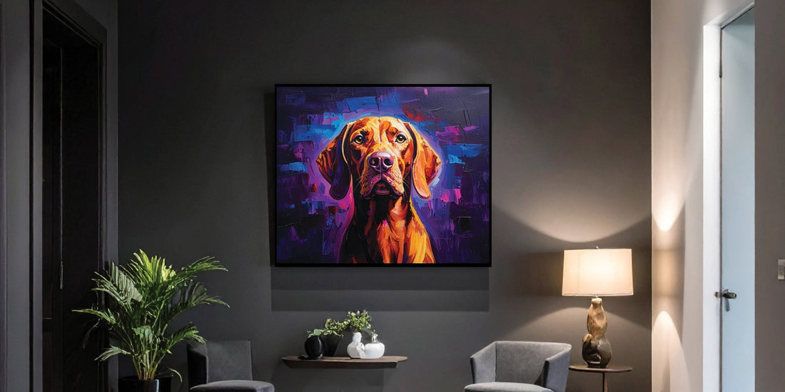 NEW RELEASE! Our gorgeous Vizsla framed printed canvas is now available to order!