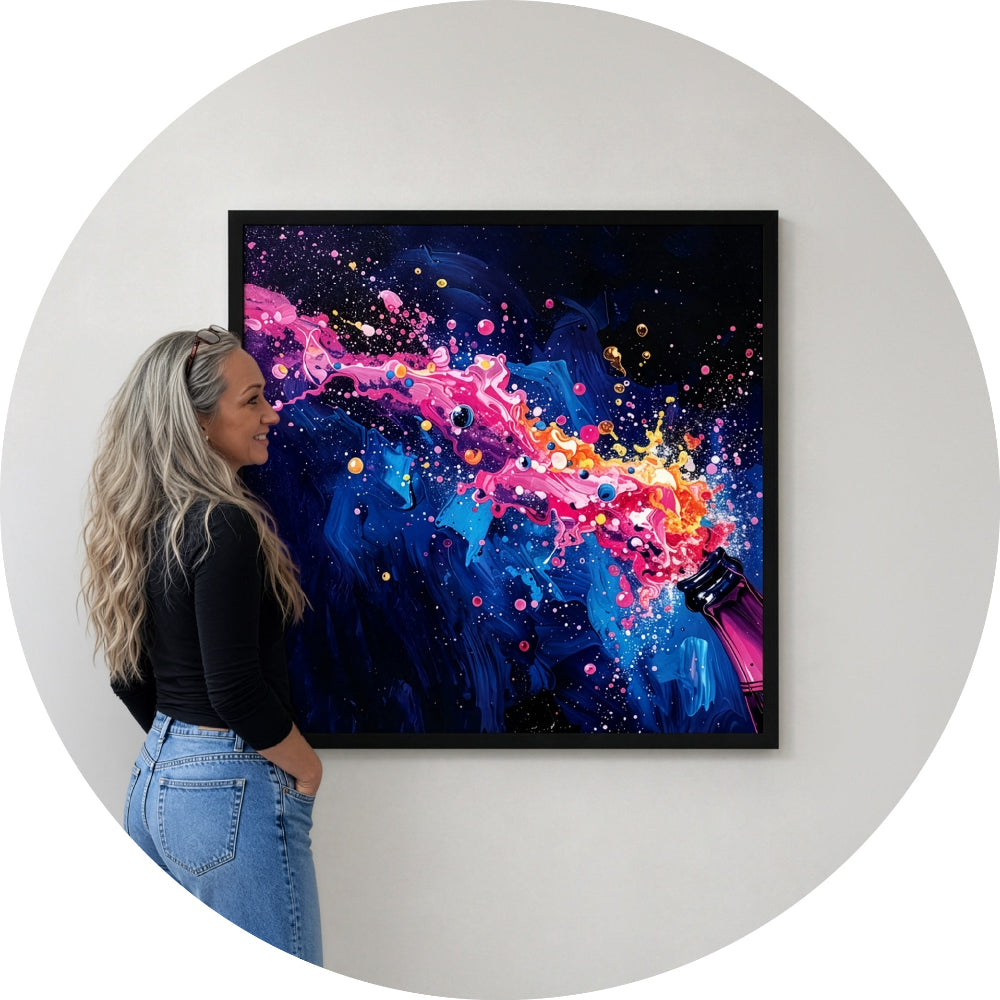 Alexandra Moody, Founder of Ada and Bo with 'BUBBLY AF' Large Format High Contrast Framed Canvas Prints