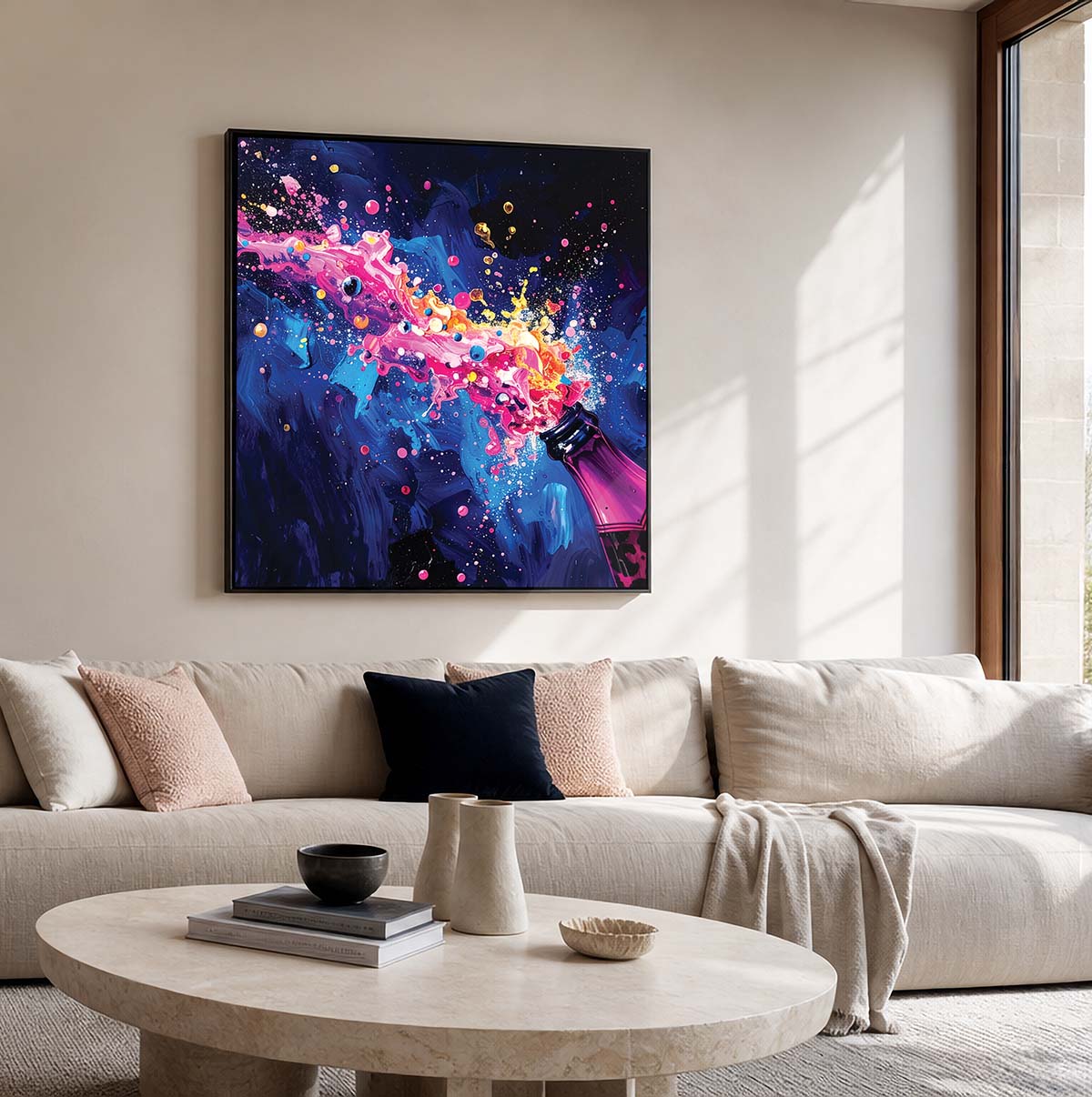 Framed Champagne Canvas Print