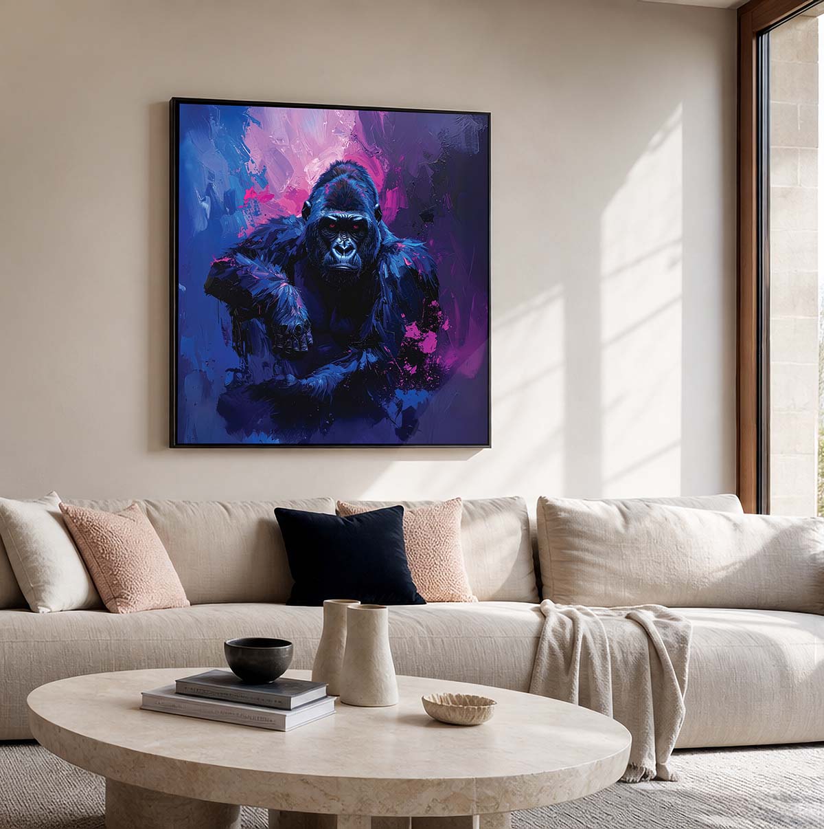 Framed Gorilla Canvas Print - Dante