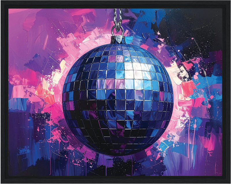 Discoball with colorful abstract background