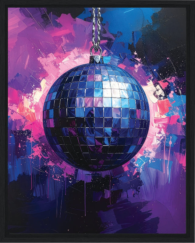 Discoball with colorful abstract background