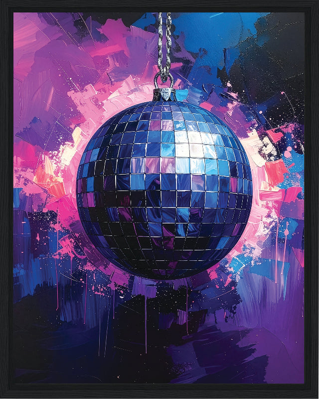 Discoball with colorful abstract background