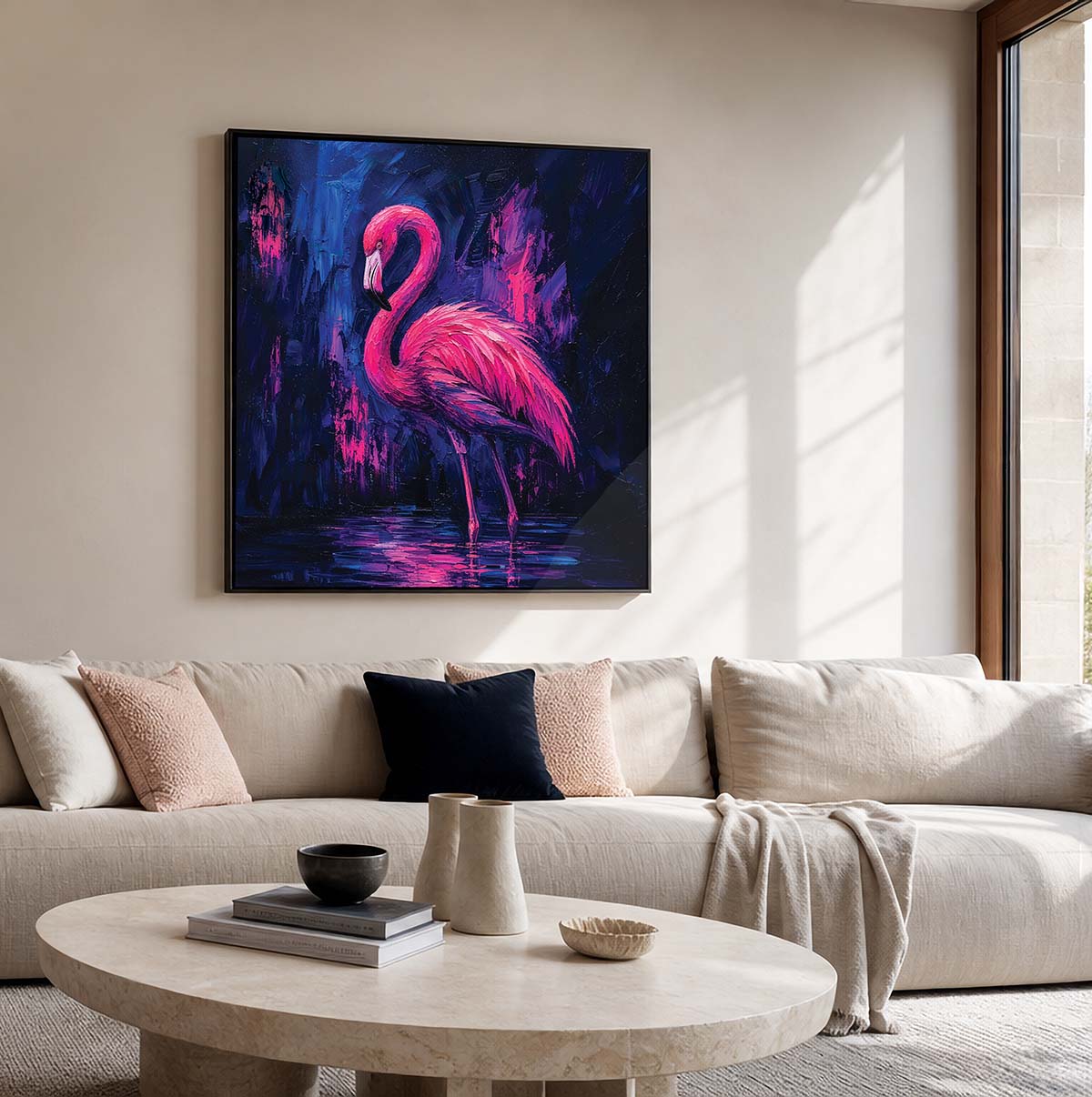 Framed Flamingo Canvas Print