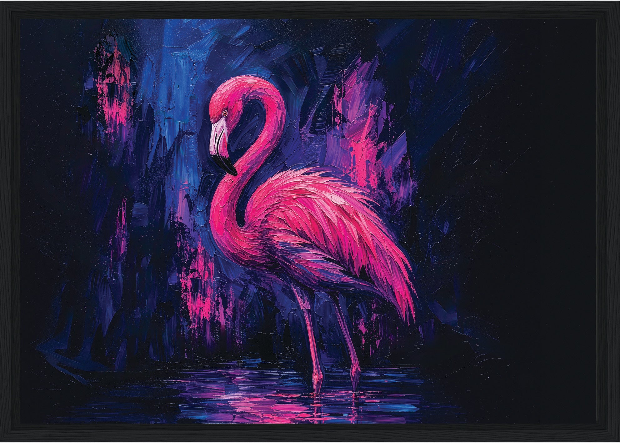 Framed Flamingo Canvas Print