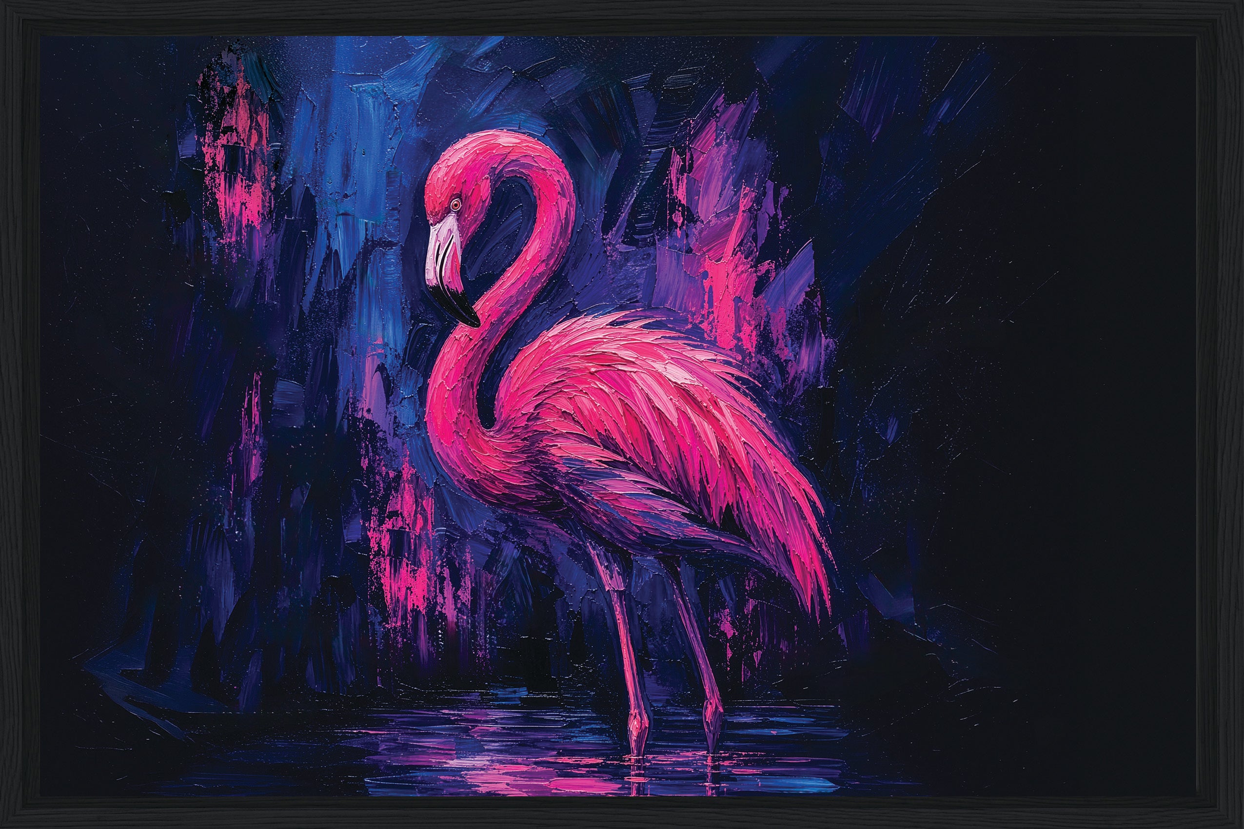 Framed Flamingo Canvas Print