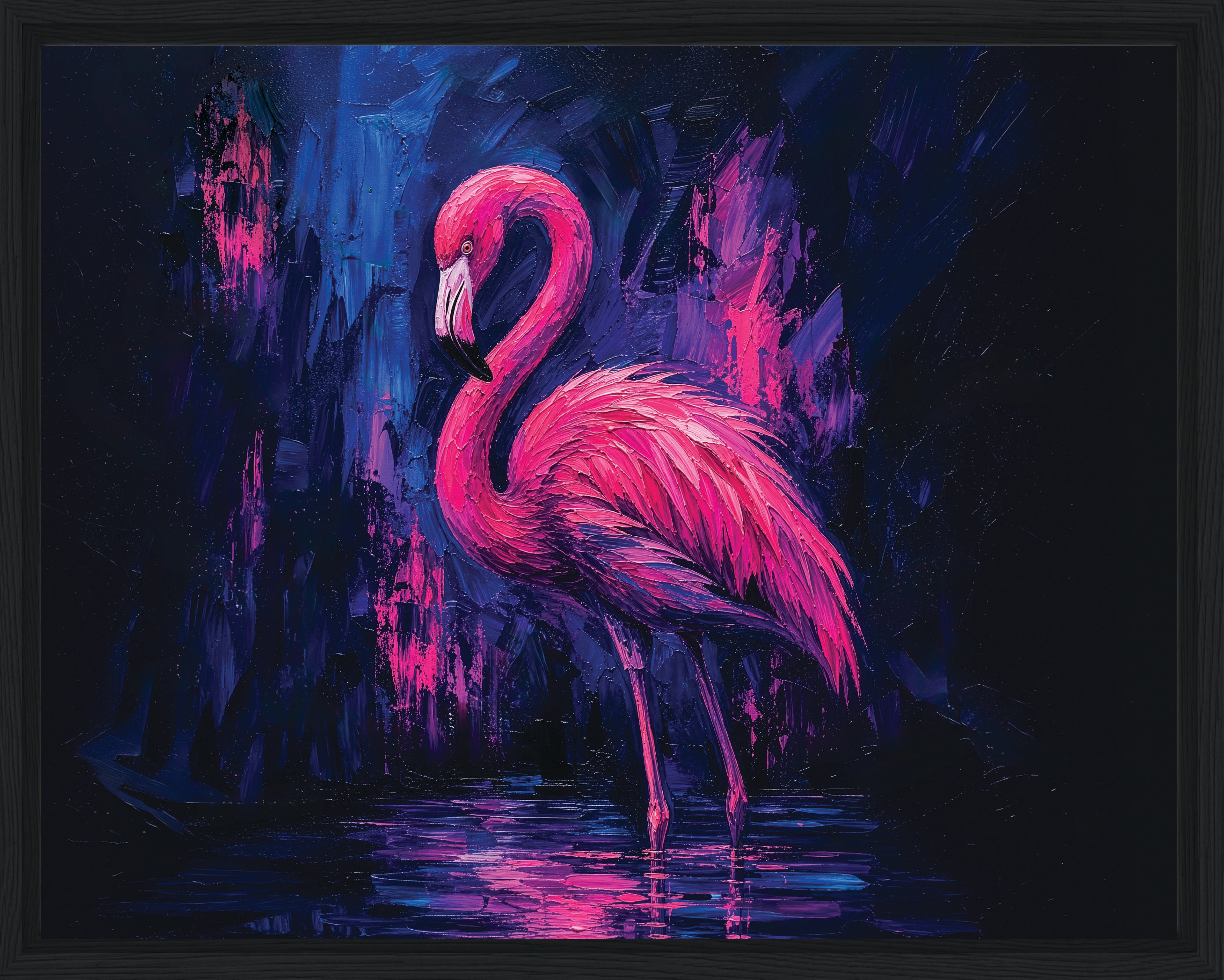 Framed Flamingo Canvas Print