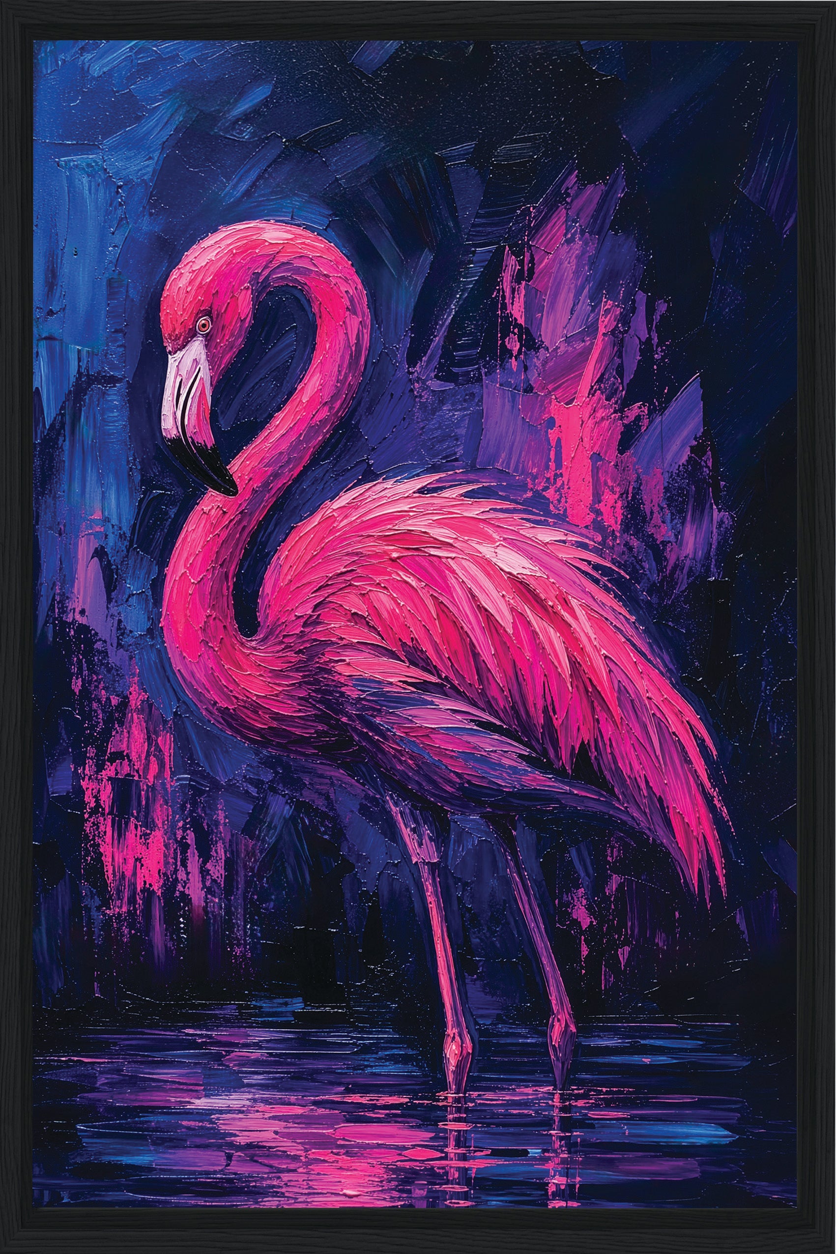 Framed Flamingo Canvas Print