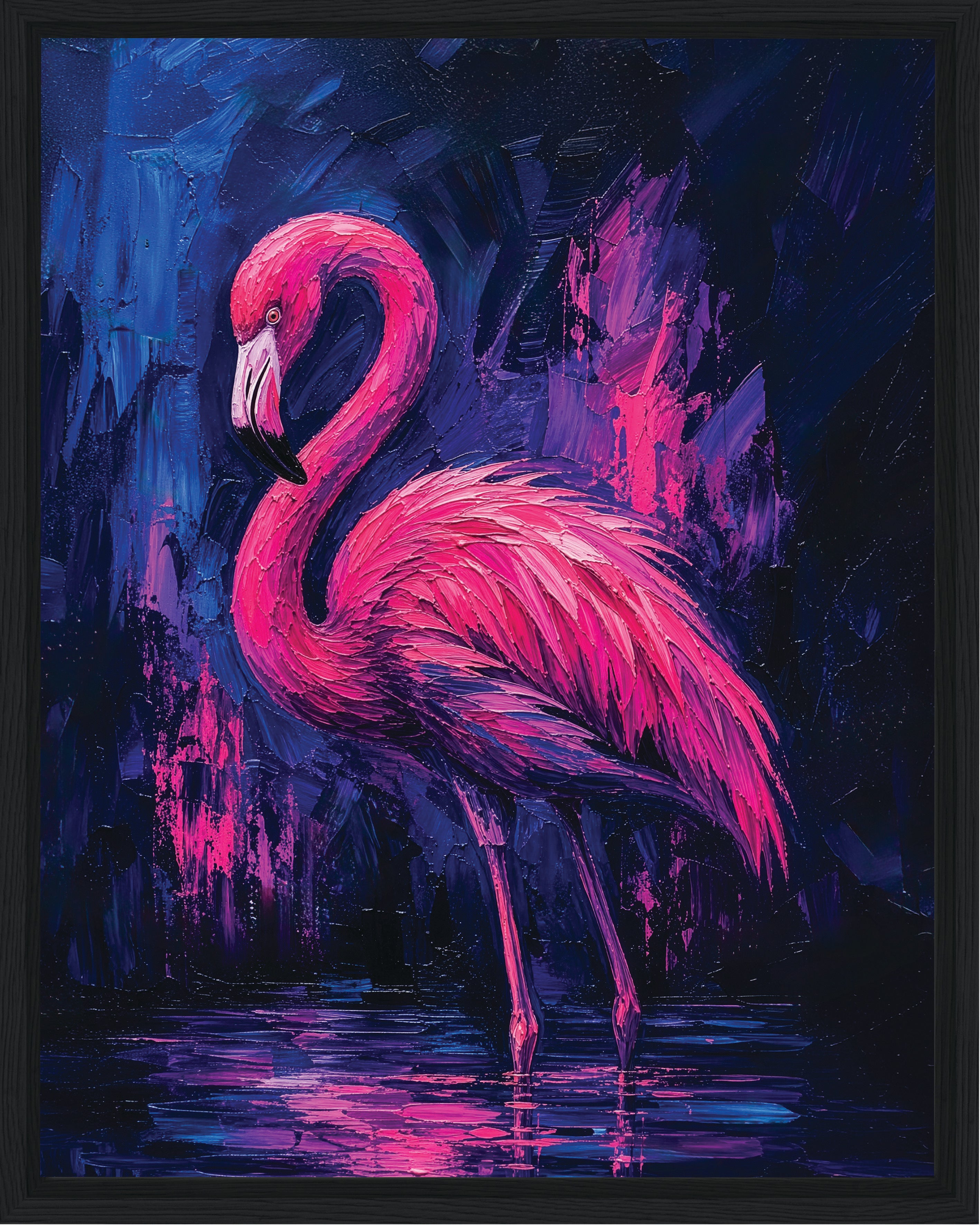 Framed Flamingo Canvas Print