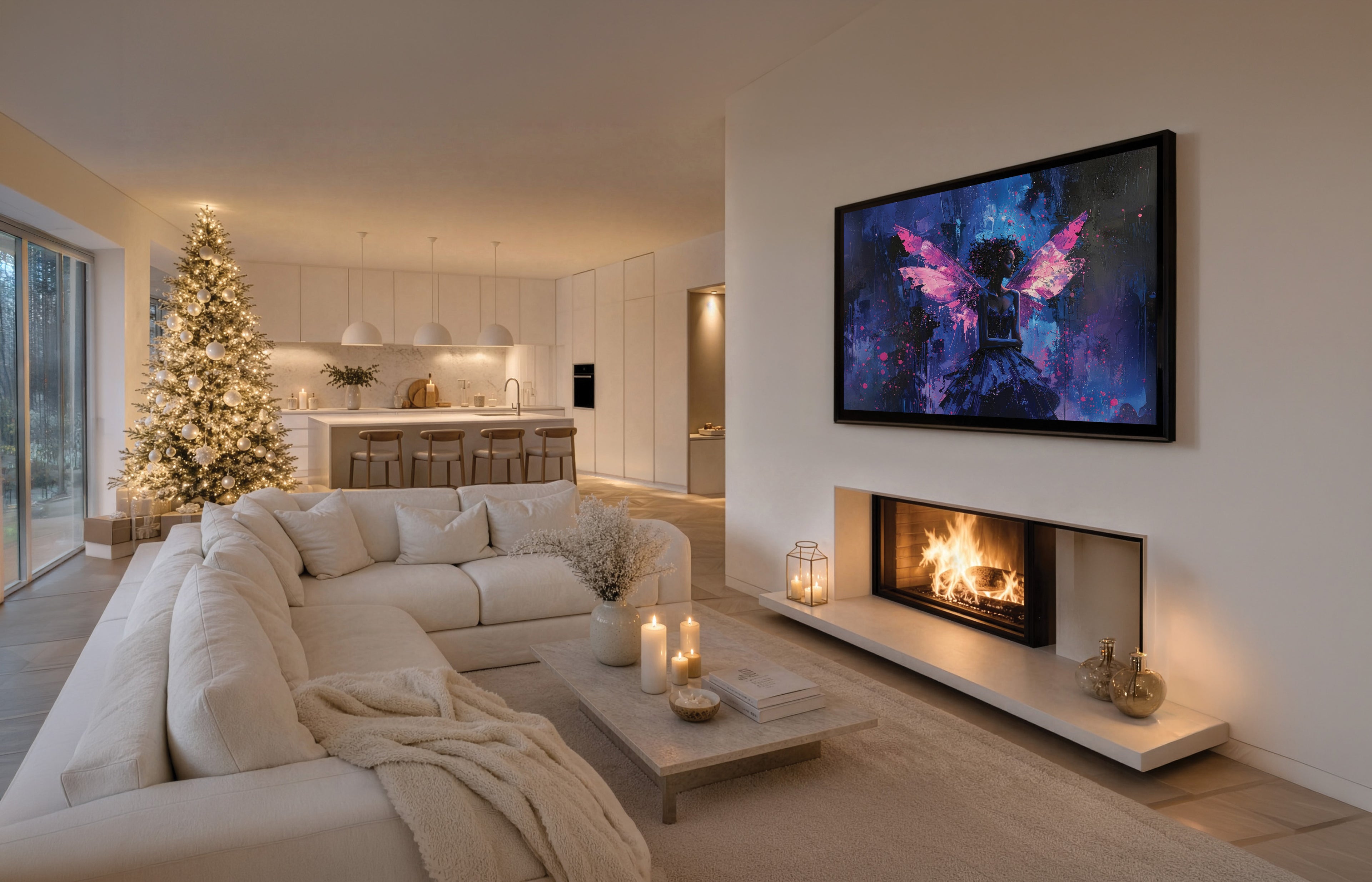 Large framed canvas print
