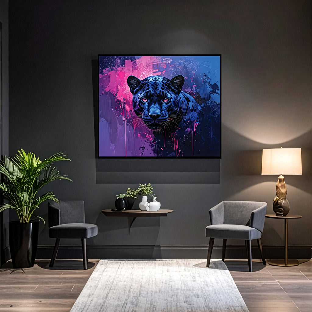 Framed Panther Canvas Print - Lyra