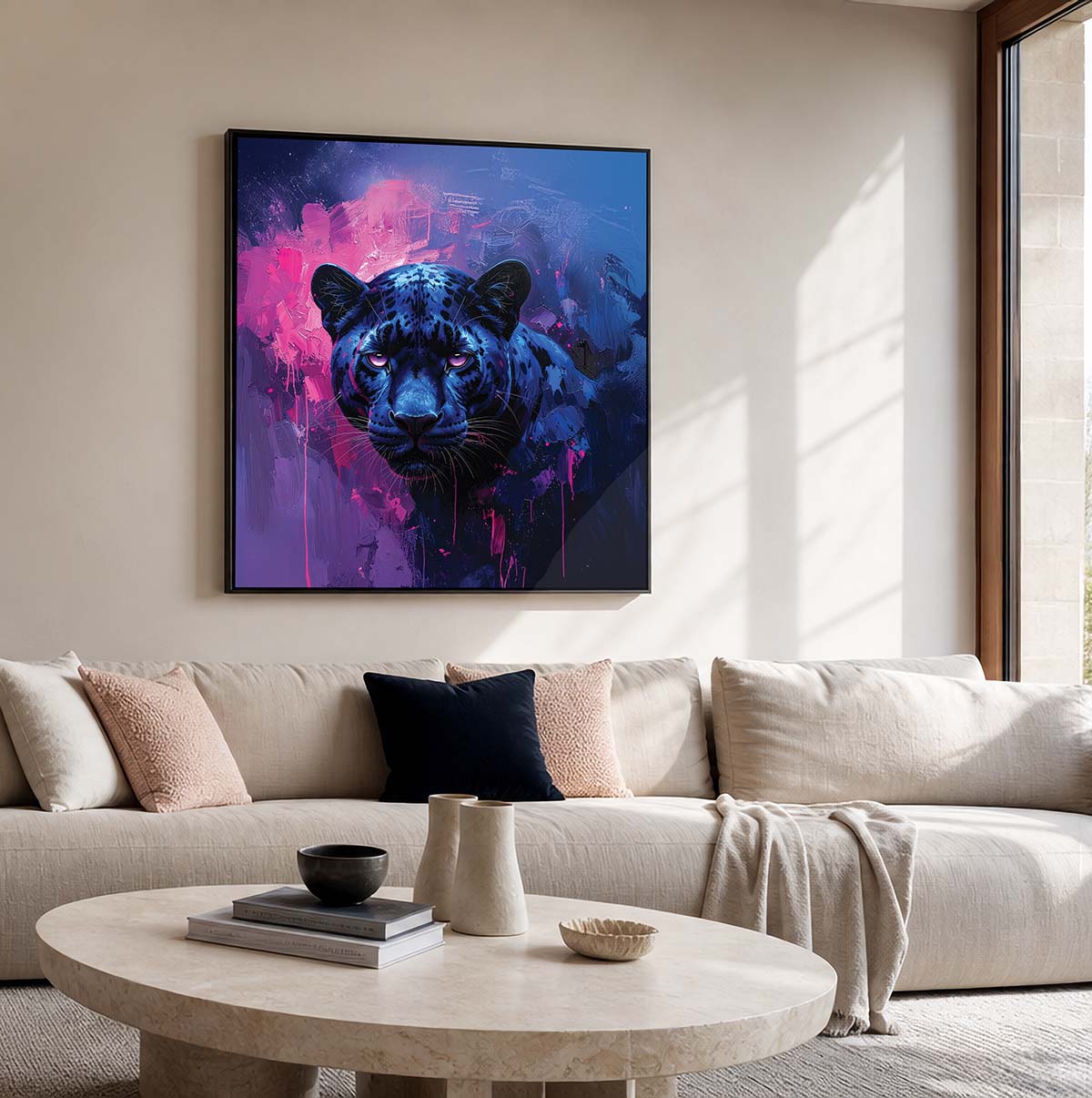Framed Panther Canvas Print - Lyra