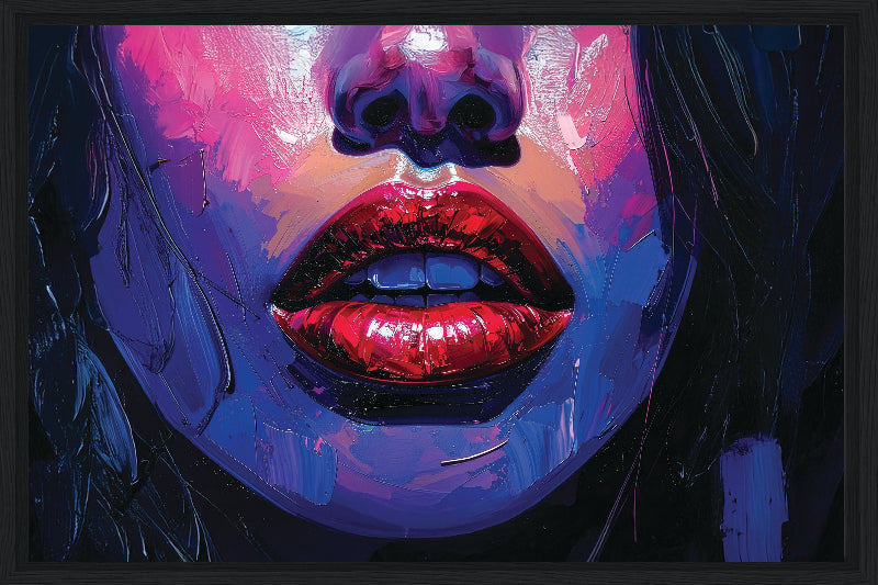 Colorful abstract painting of a face with vibrant colors