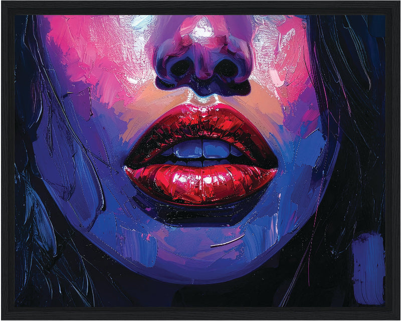 Colorful abstract painting of a face with vibrant colors