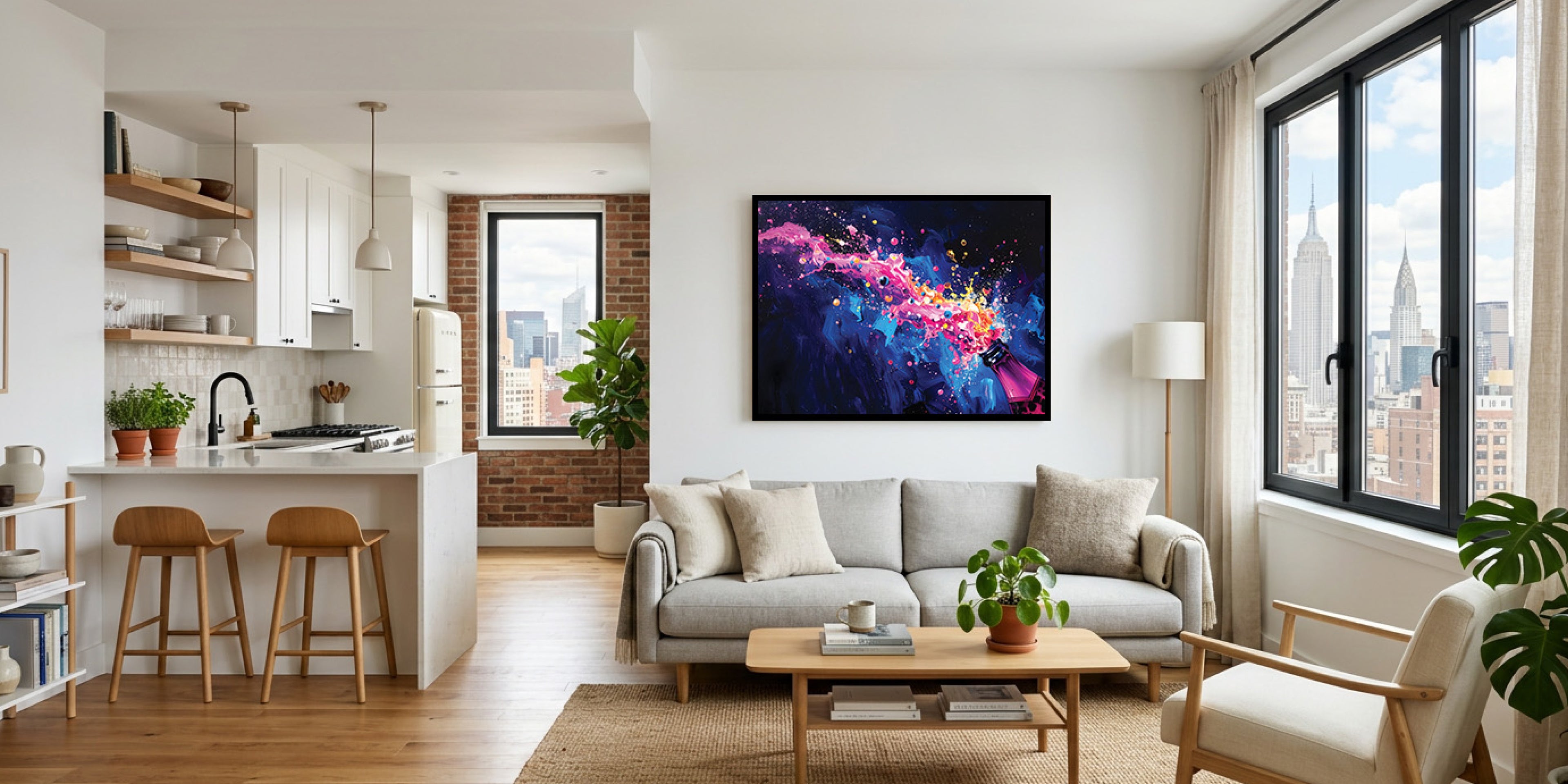 Large framed canvas print
