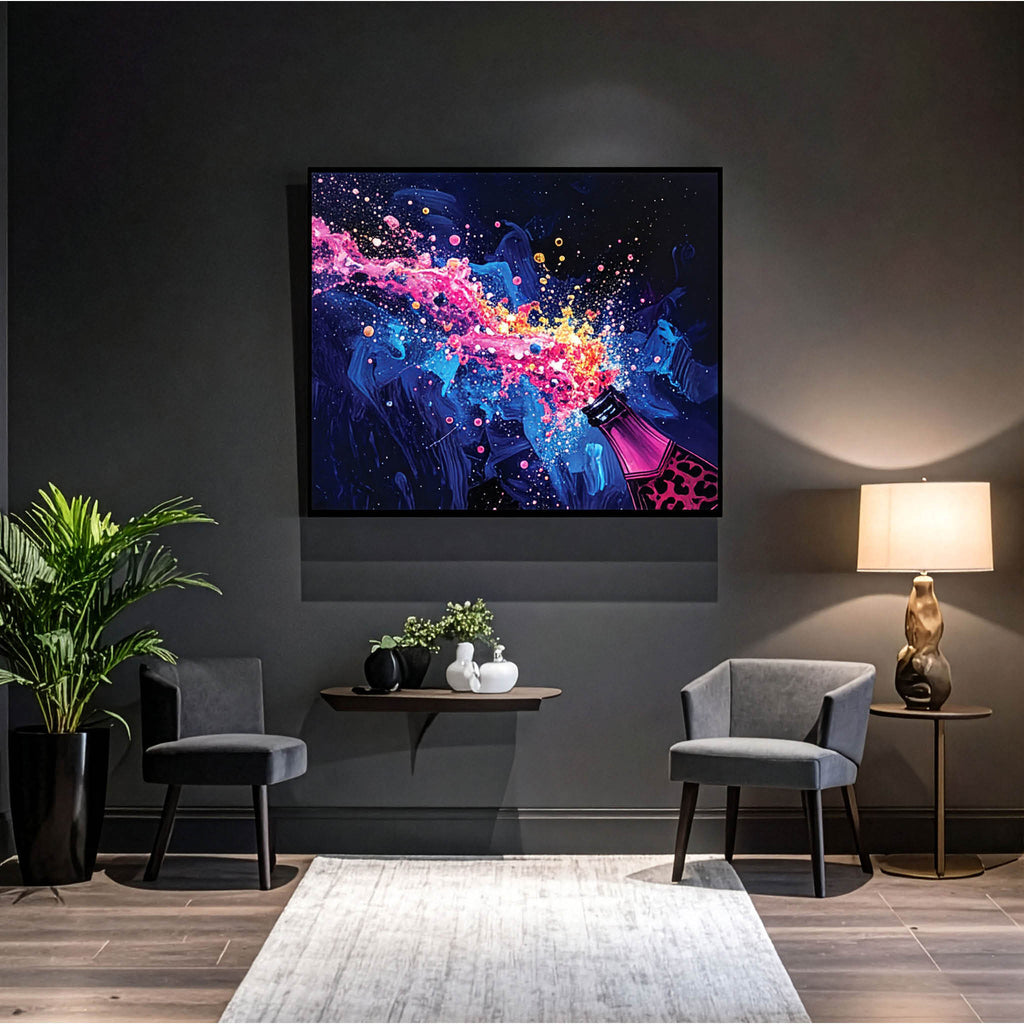 Framed Champagne Canvas Print