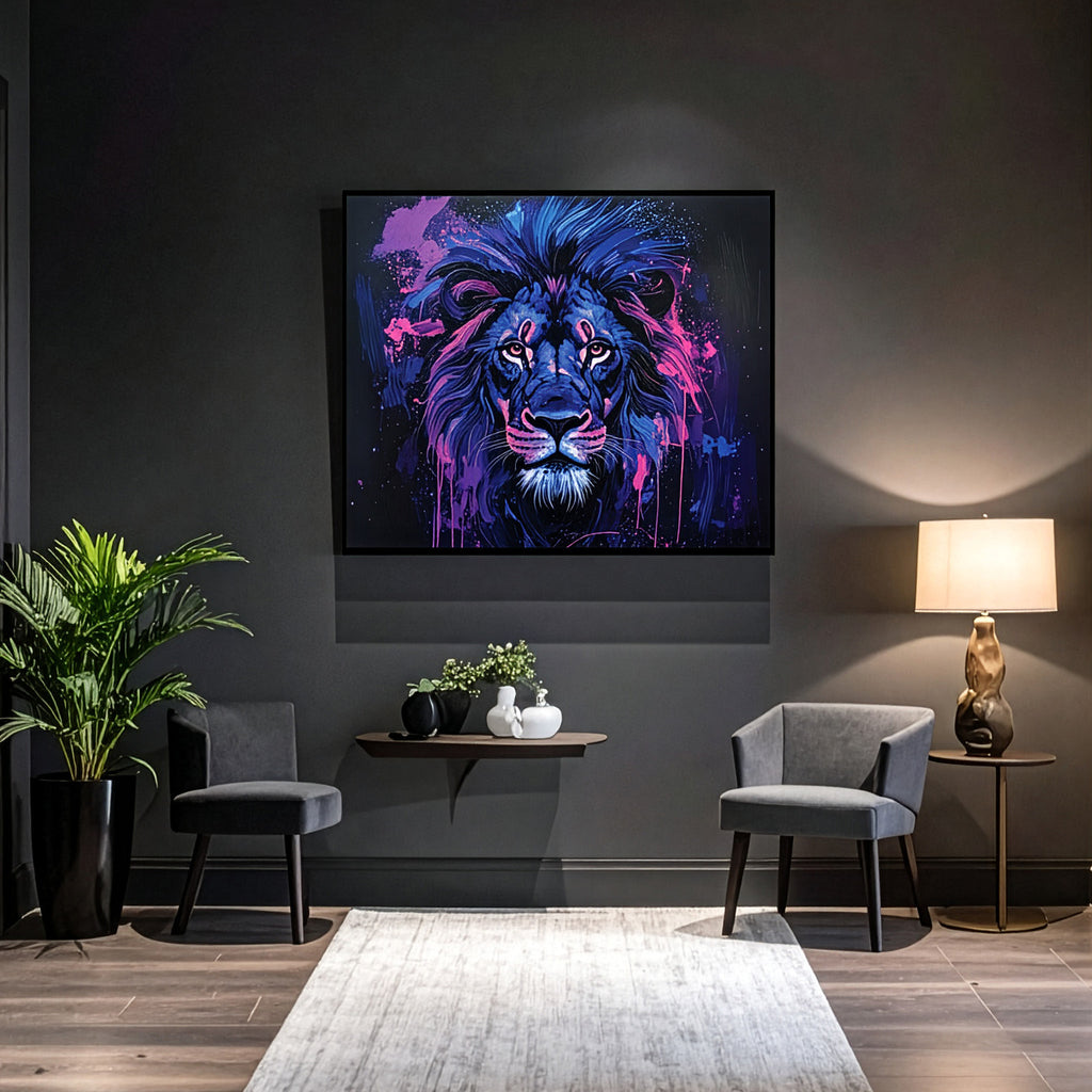 Colourful Lion Canvas Print Artwork