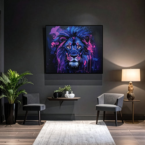 Colourful Lion Canvas Print Artwork