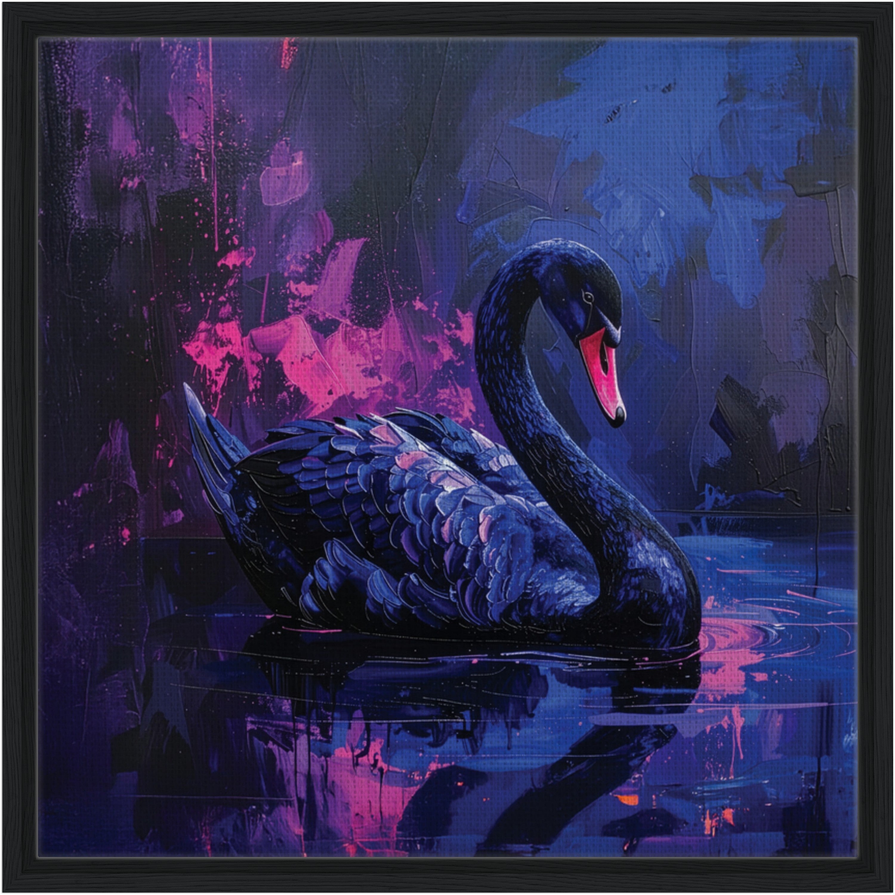 Framed Swan Canvas Print 'Anastasia'