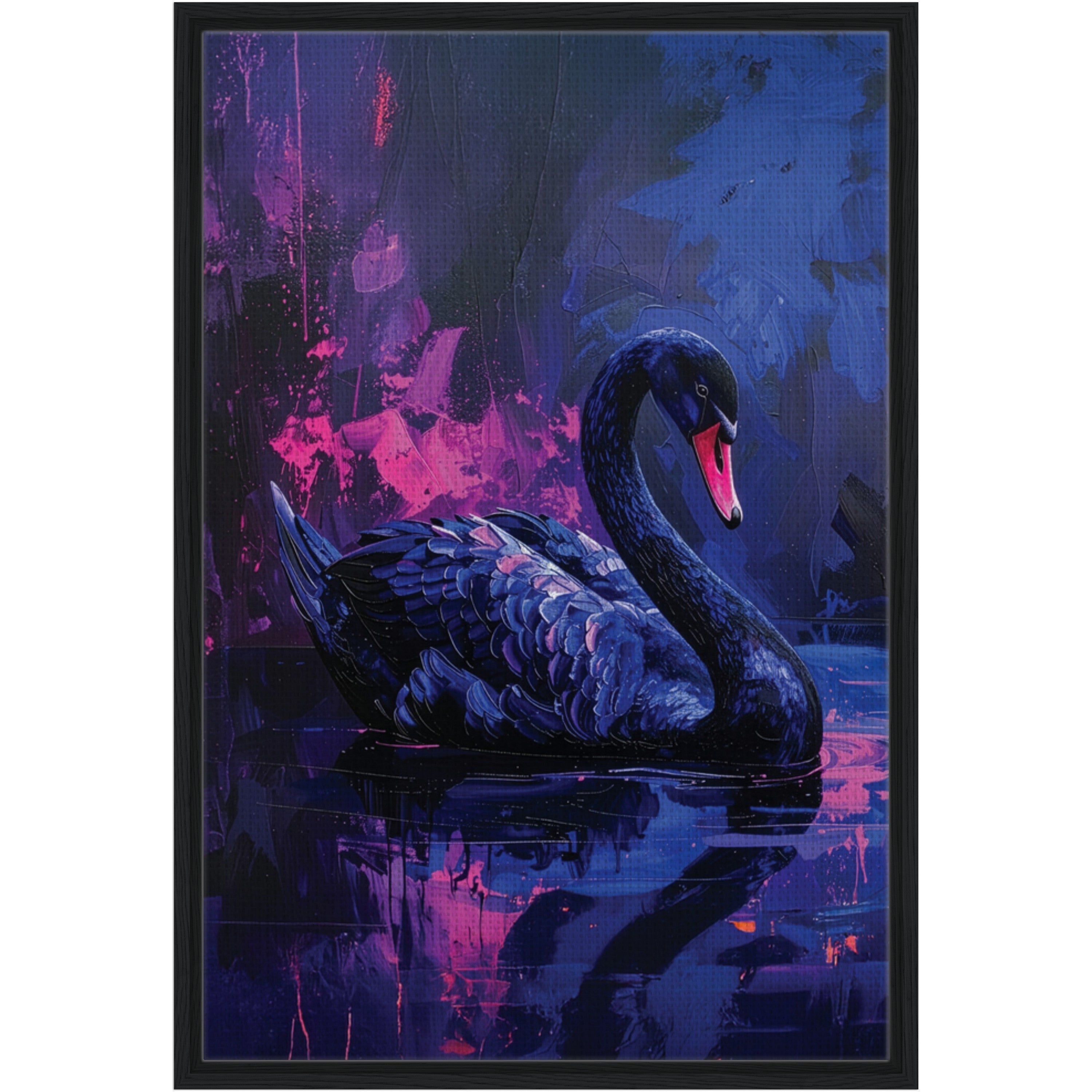 Framed Swan Canvas Print 'Anastasia'