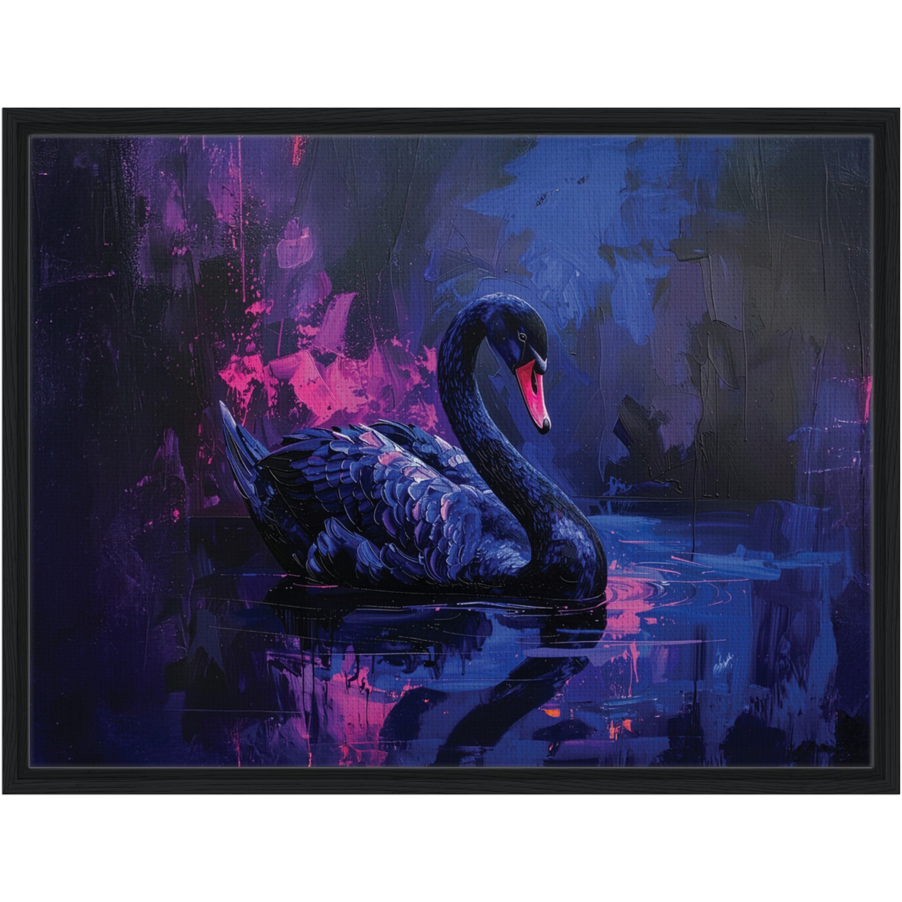 Framed Swan Canvas Print 'Anastasia'