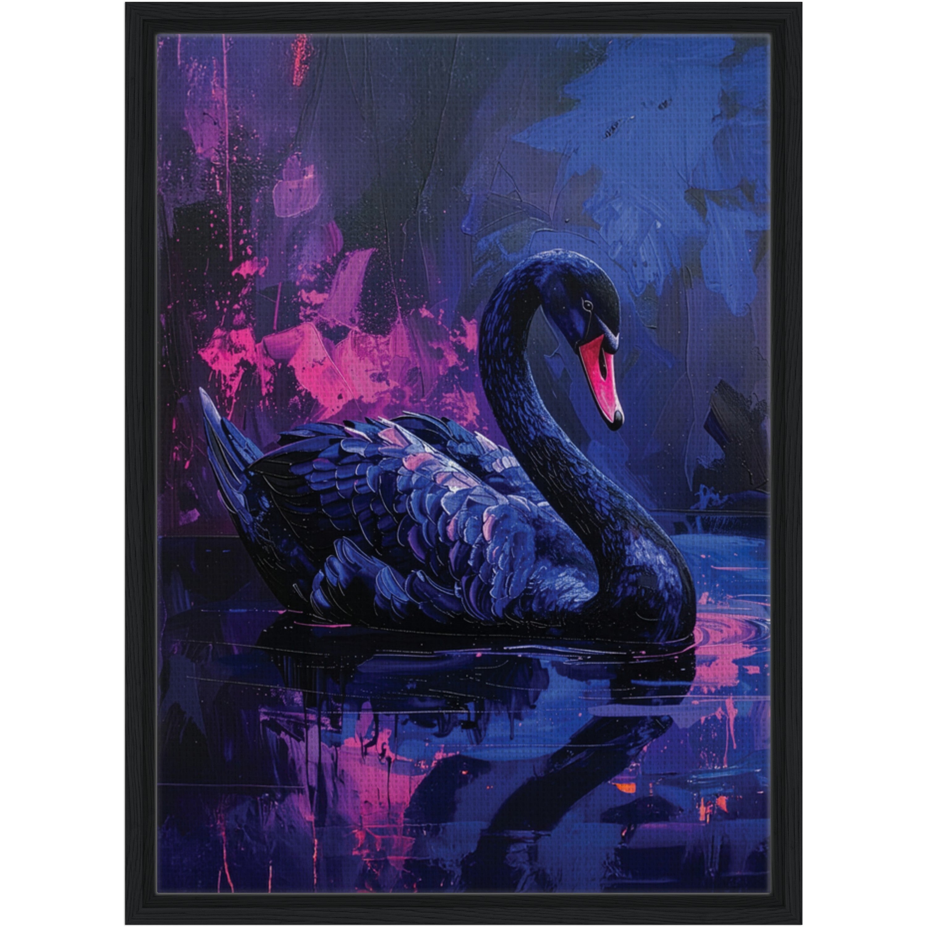 Framed Swan Canvas Print 'Anastasia'