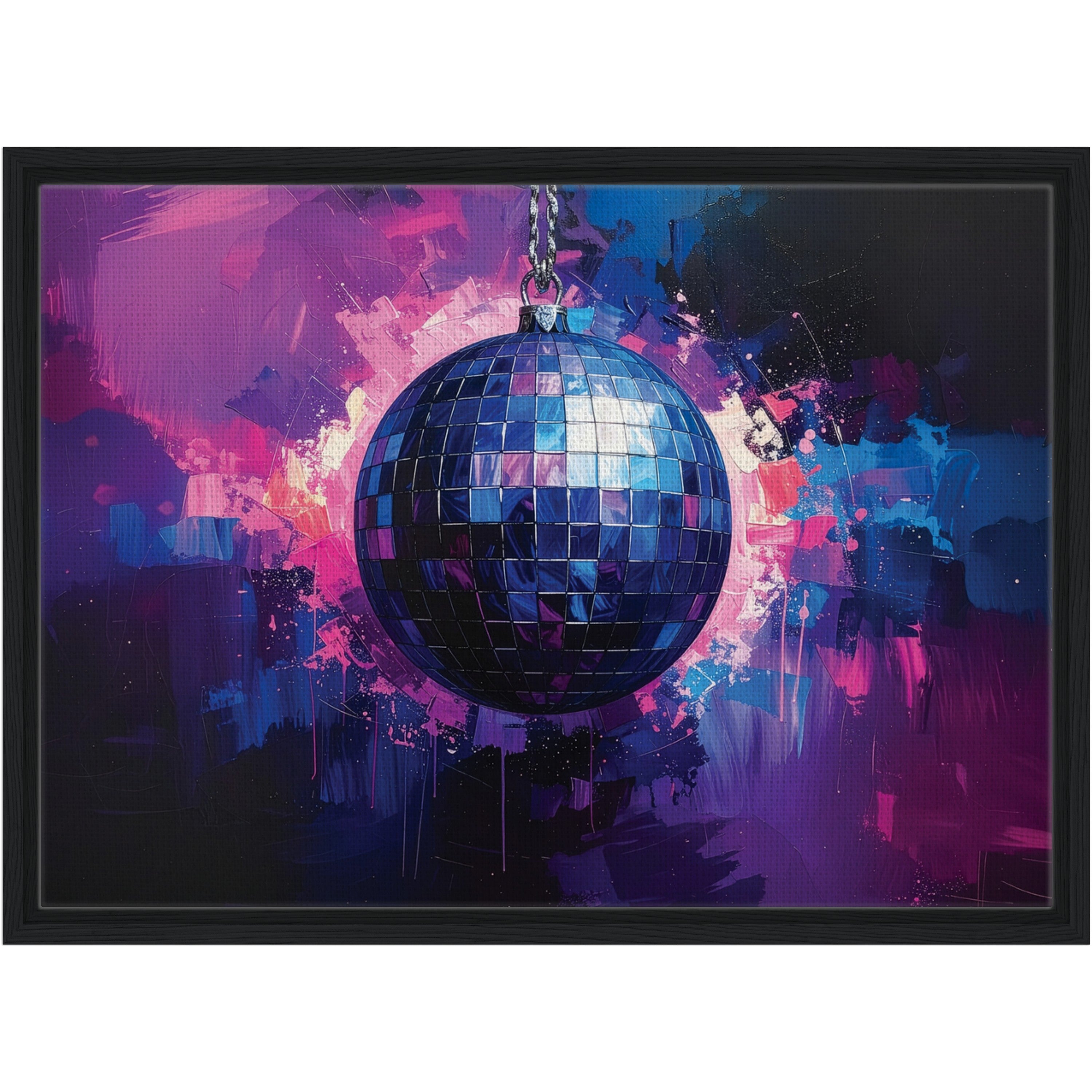 Discoball against a colorful abstract background