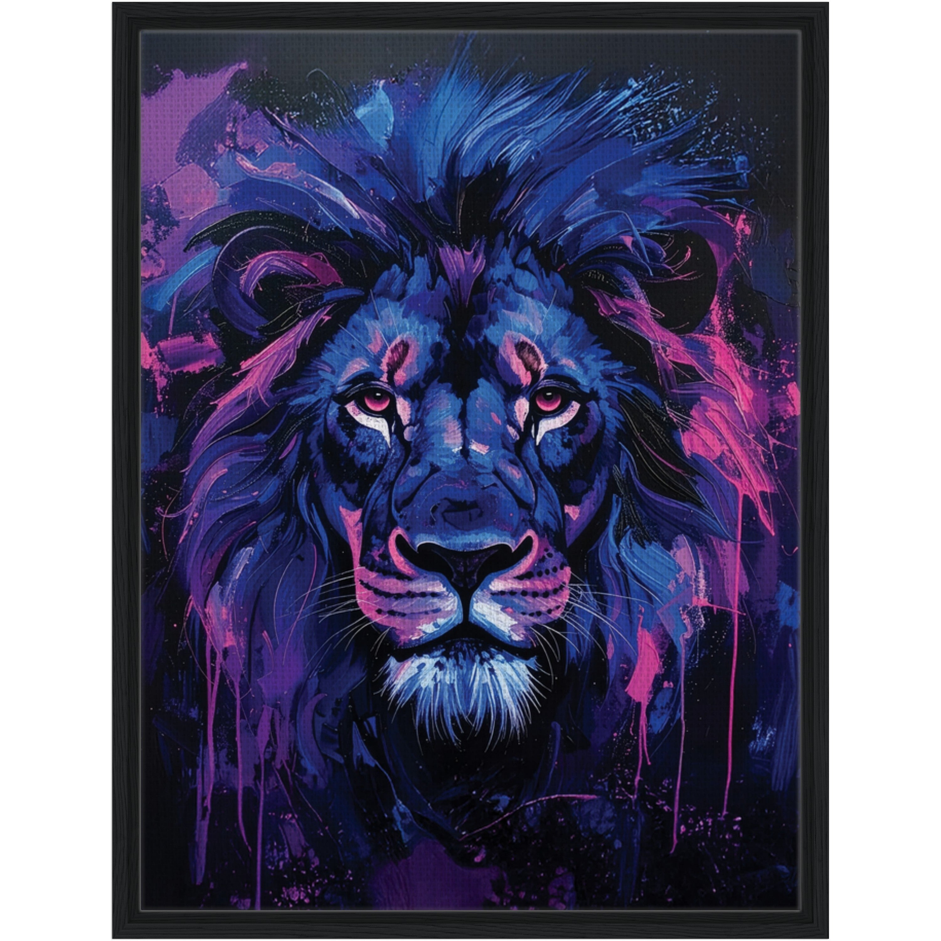 Framed Lion Canvas Print - Soren