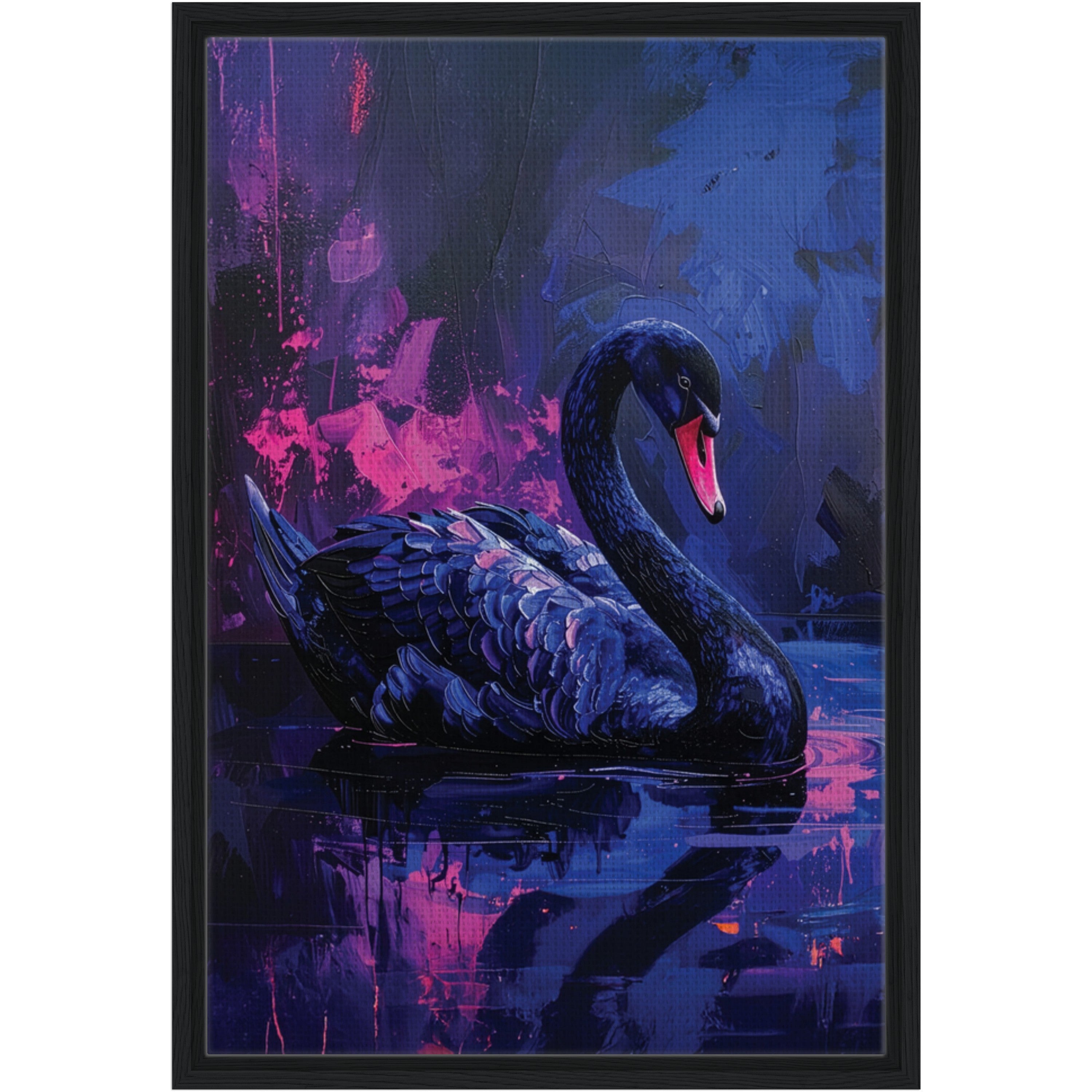 Framed Swan Canvas Print 'Anastasia'