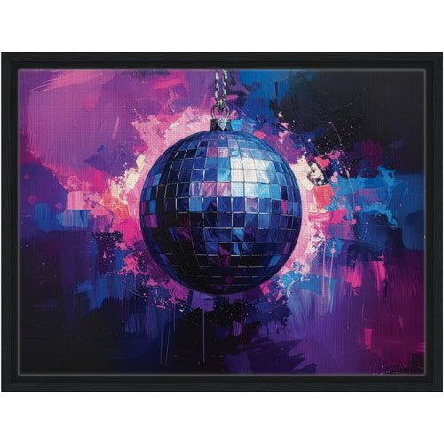 Discoball against a colorful abstract background