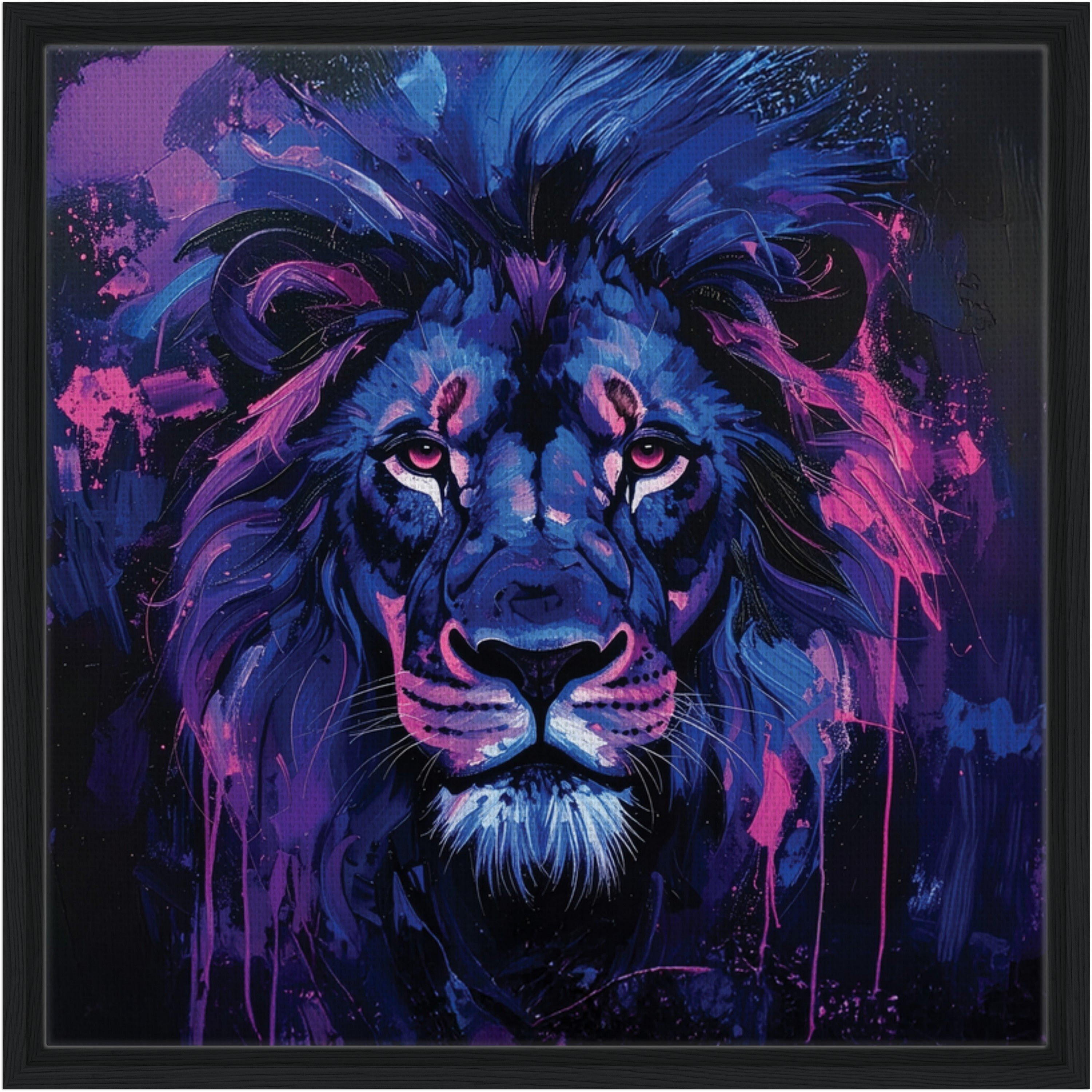 Framed Lion Canvas Print - Soren