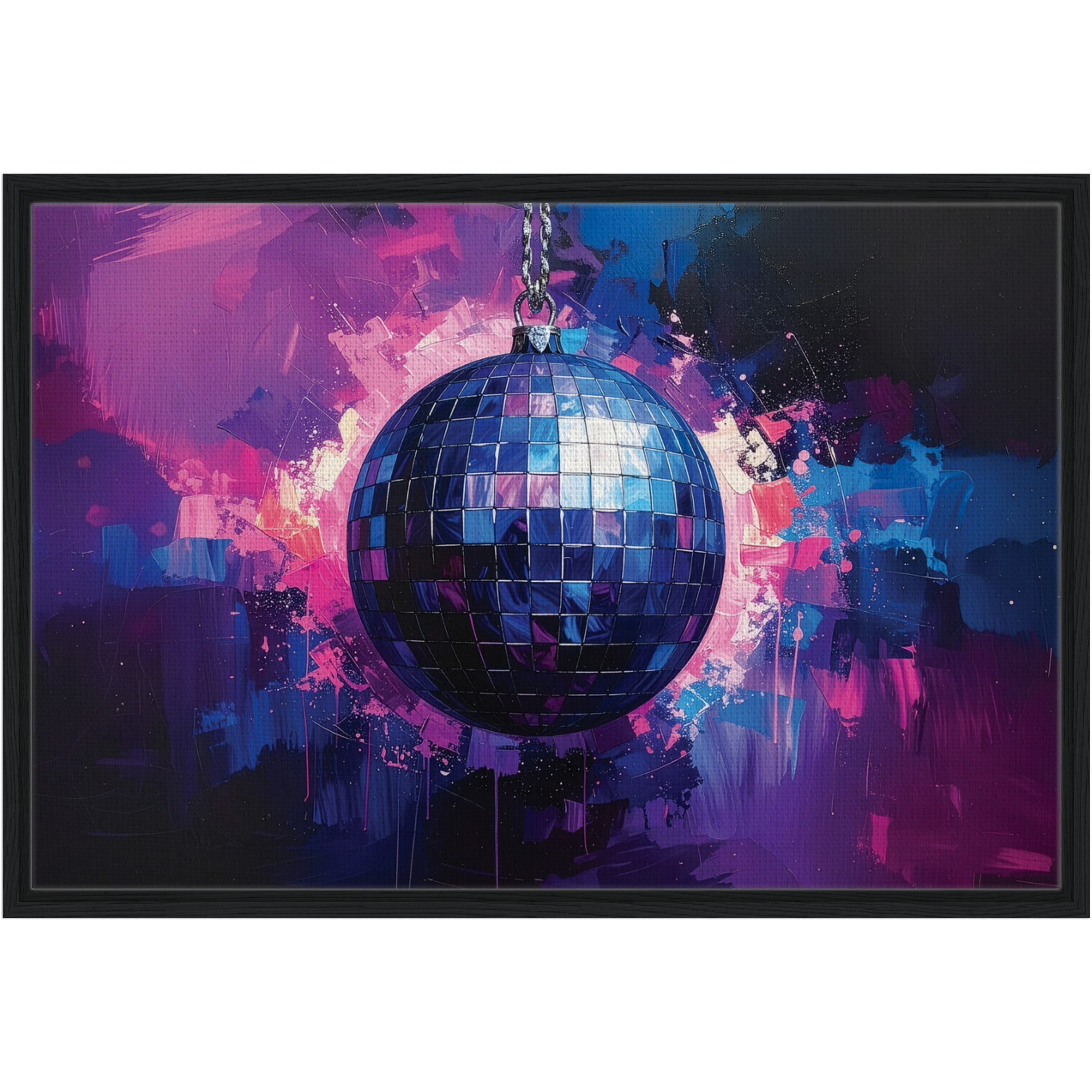 Discoball against a colorful abstract background