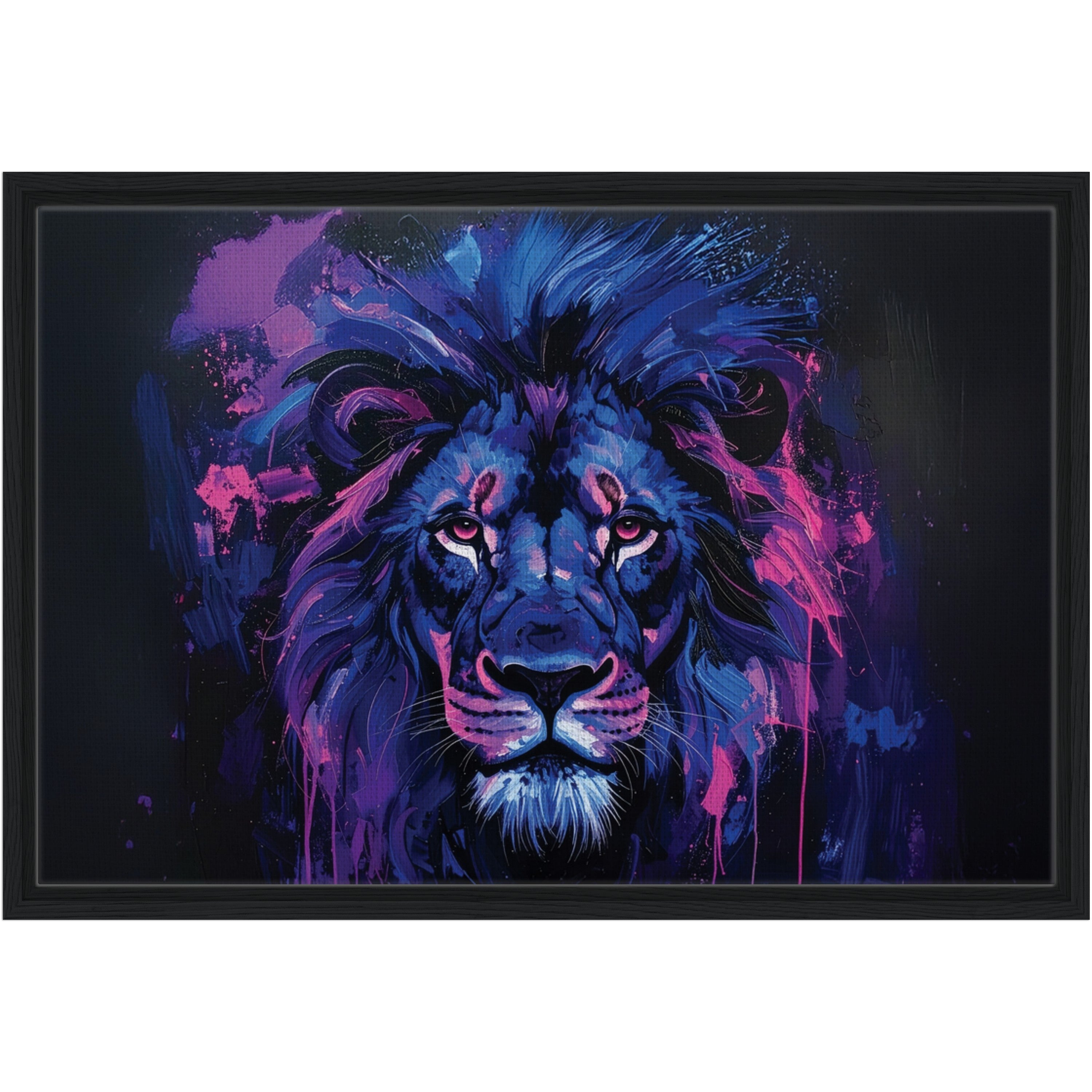 Framed Lion Canvas Print - Soren