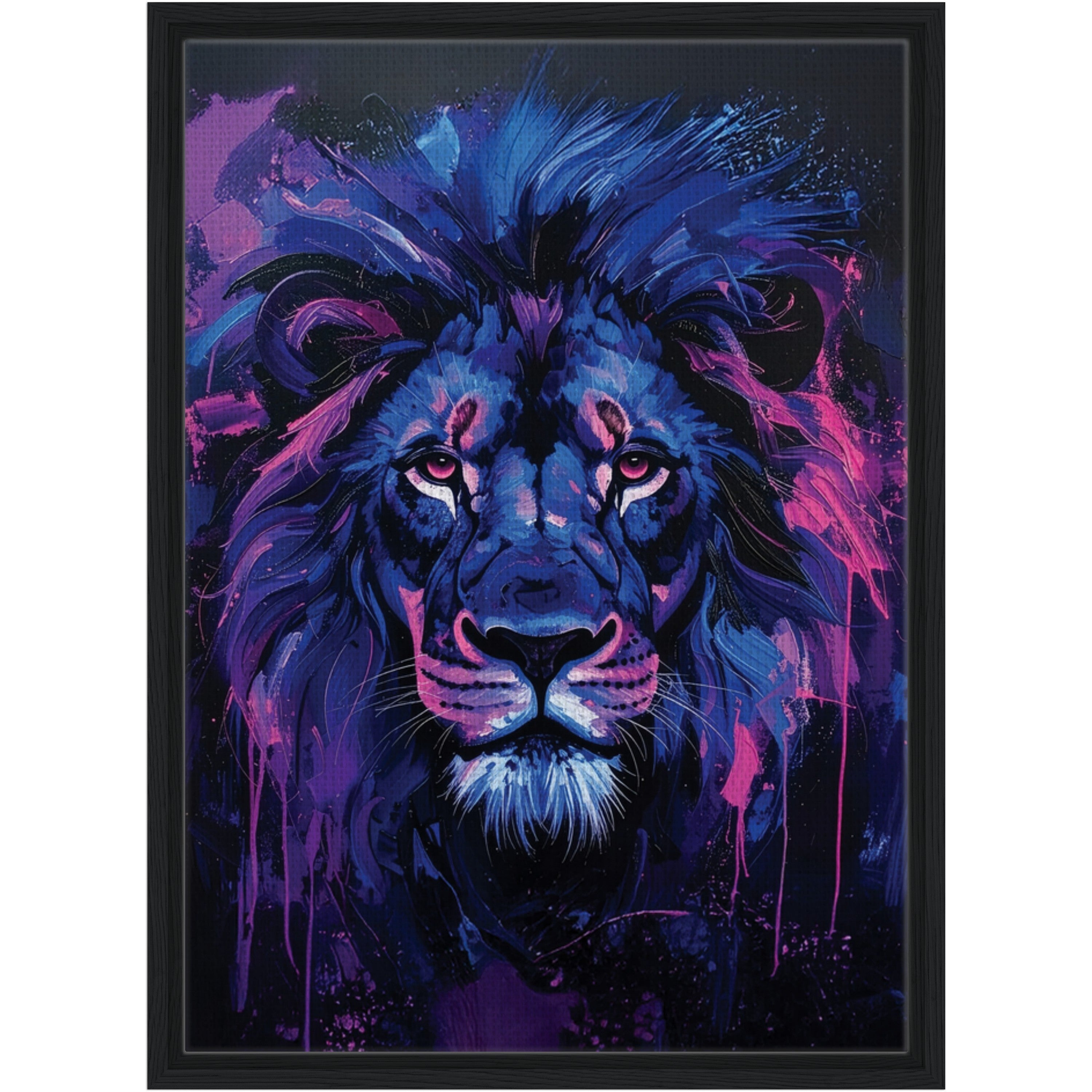 Framed Lion Canvas Print - Soren