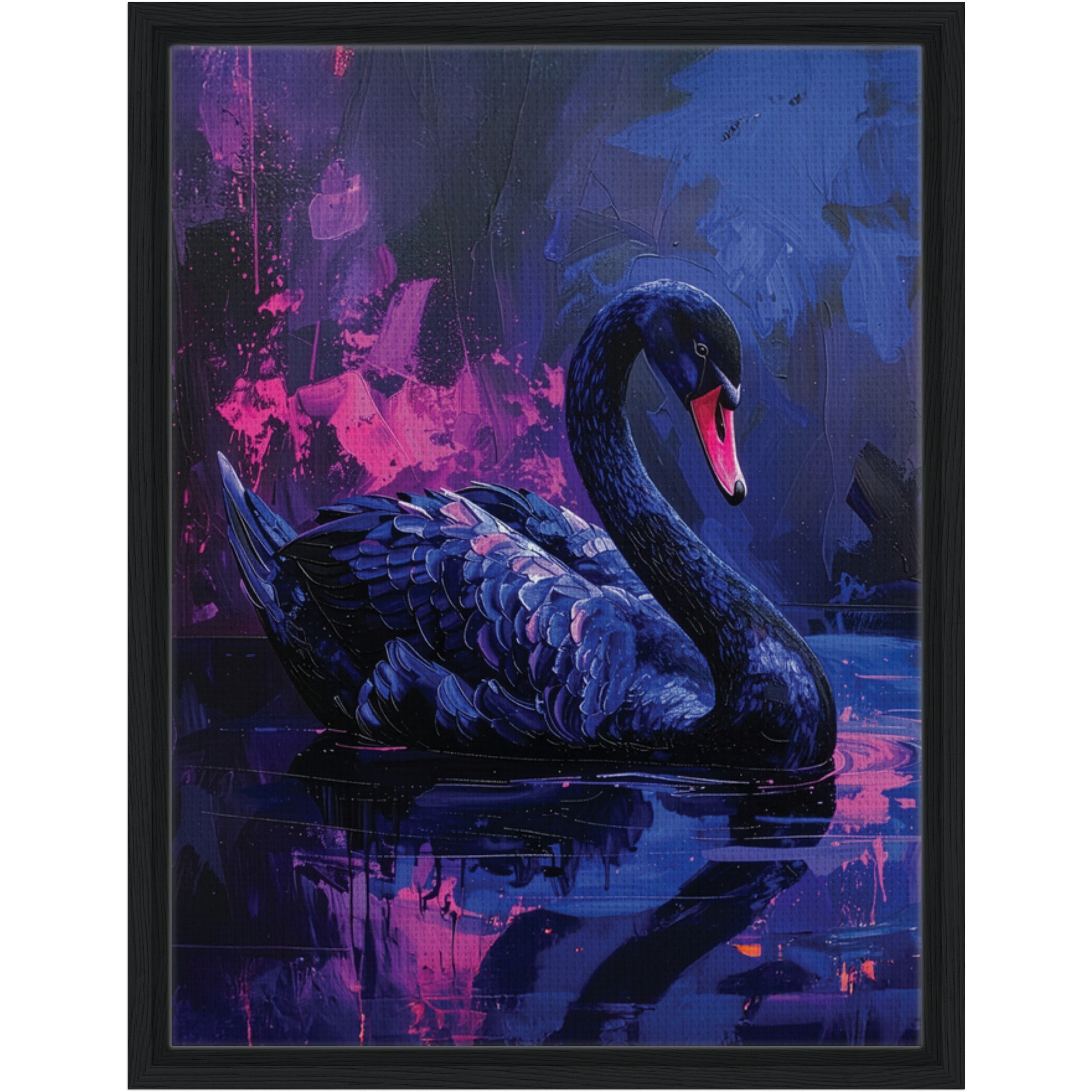 Framed Swan Canvas Print 'Anastasia'