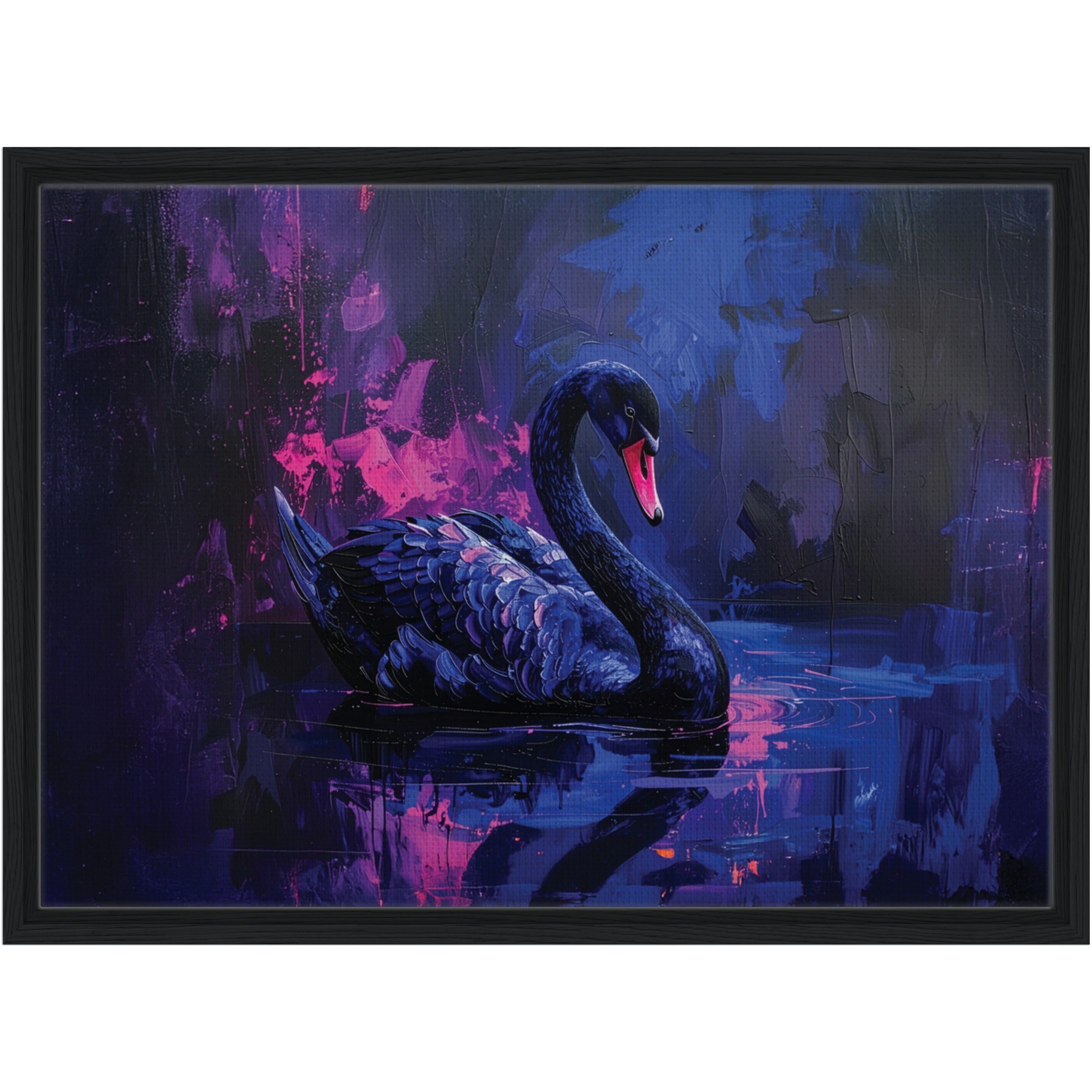 Framed Swan Canvas Print 'Anastasia'