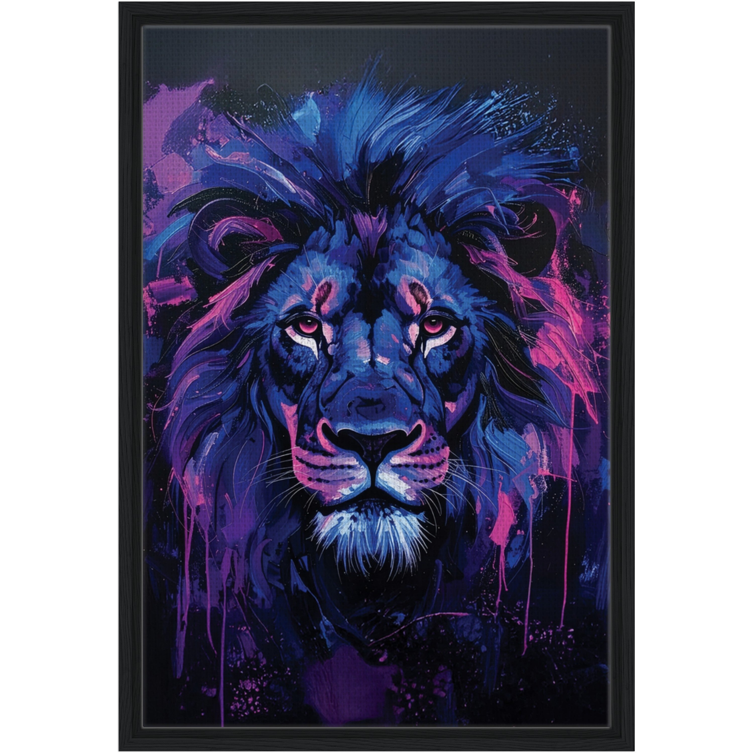 Framed Lion Canvas Print - Soren