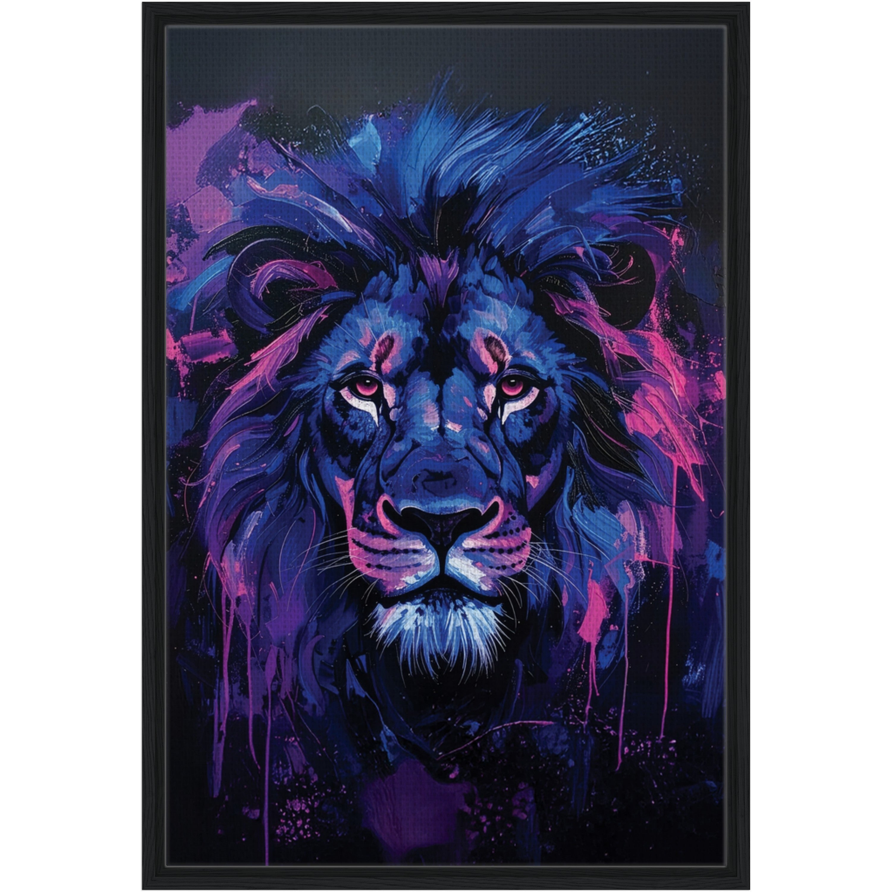 Framed Lion Canvas Print - Soren
