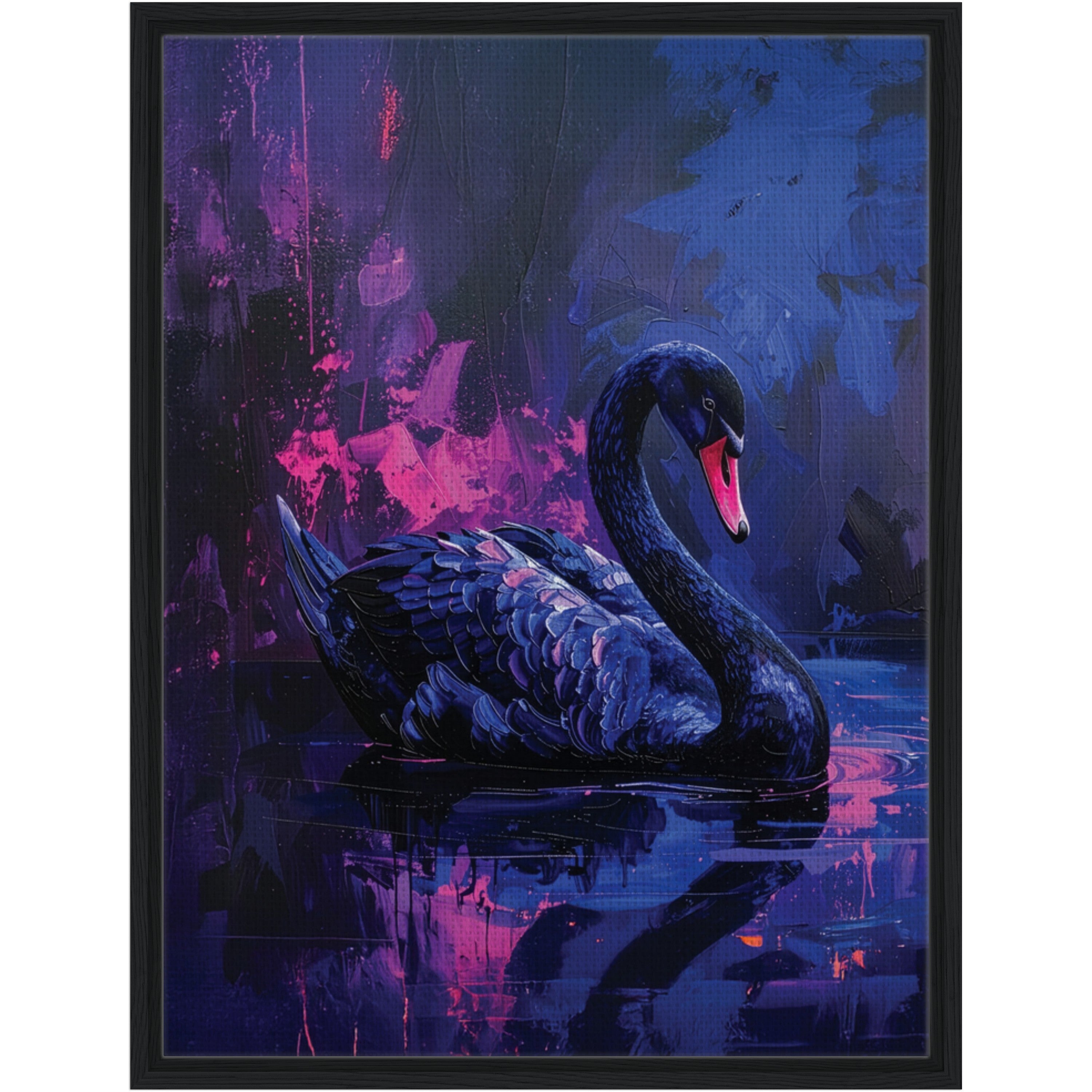Framed Swan Canvas Print 'Anastasia'