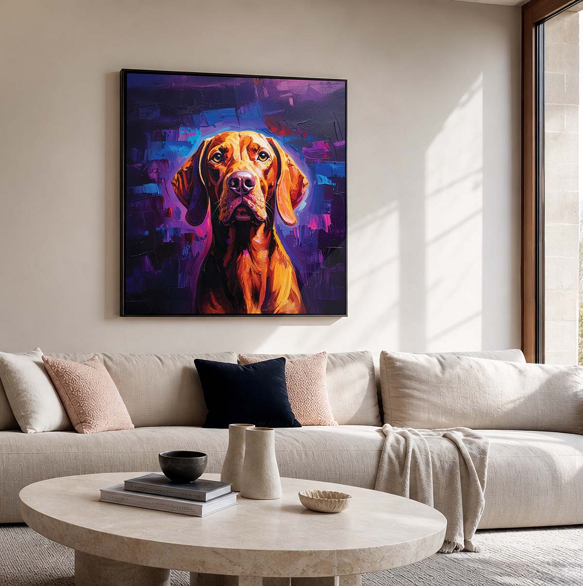 Framed Vizsla Canvas Print