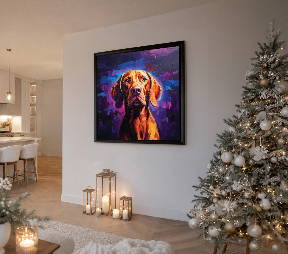 Vizsla Art Framed Canvas Print Perfect Christmas Gift for the Vizsla Lover