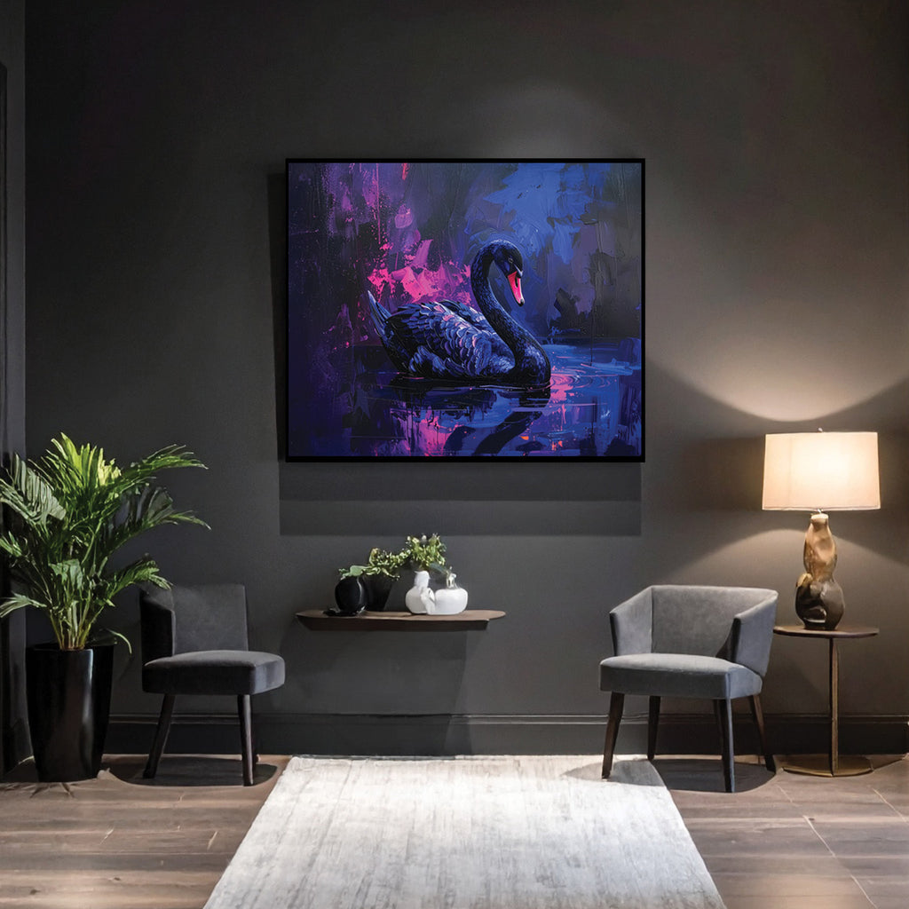 Framed Swan Canvas Print 'Anastasia'