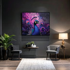 peacock framed canvas wall art 