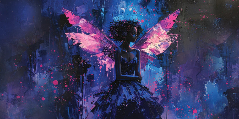 Auralyria, the fairy painted style framed canvas wall art