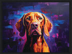 Colourful abstract vizsla painted style framed canvas